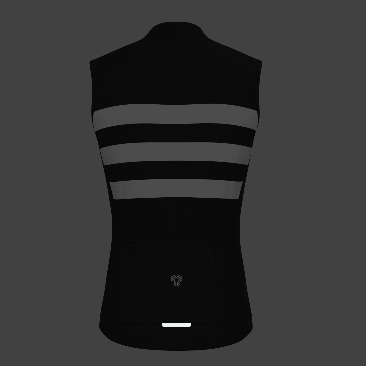 Men's Classic Stripes Sleeveless Cycling Jersey - Black/White
