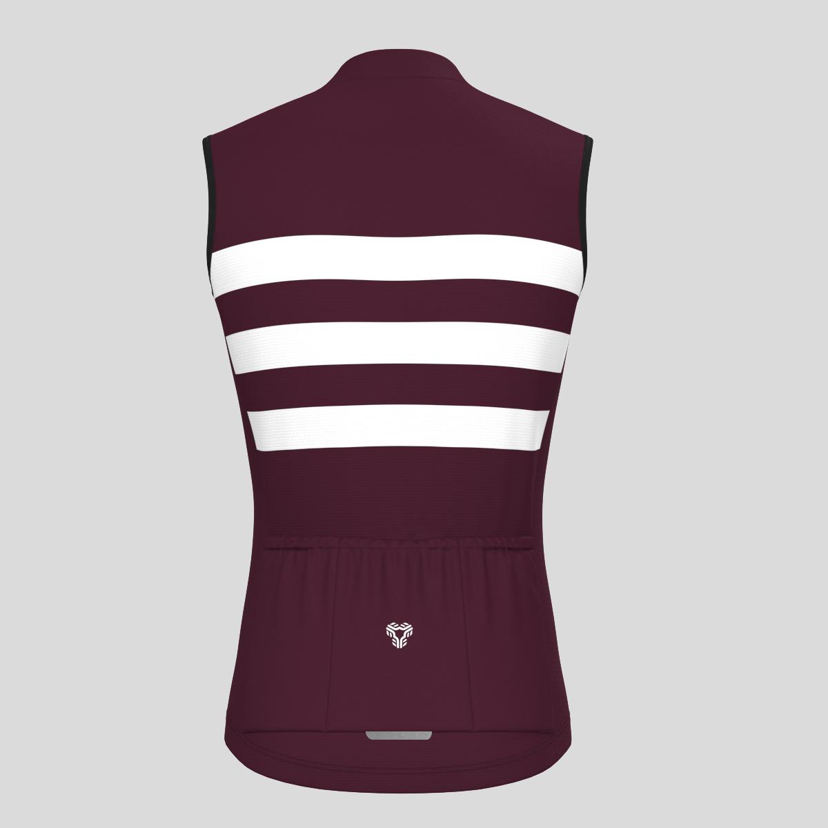Men's Classic Stripes Sleeveless Cycling Jersey - Burgundy
