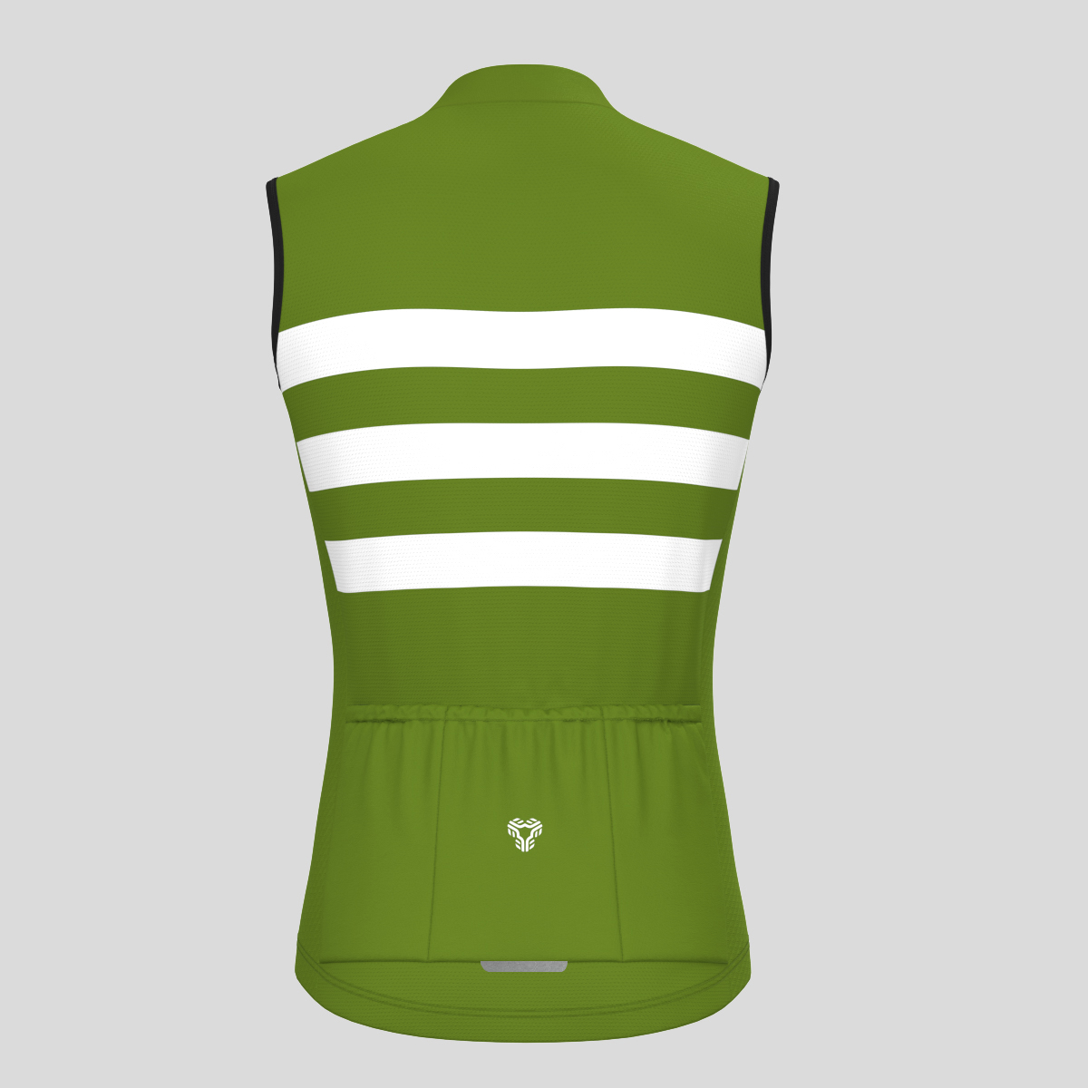 Men's Classic Stripes Sleeveless Cycling Jersey - Forest