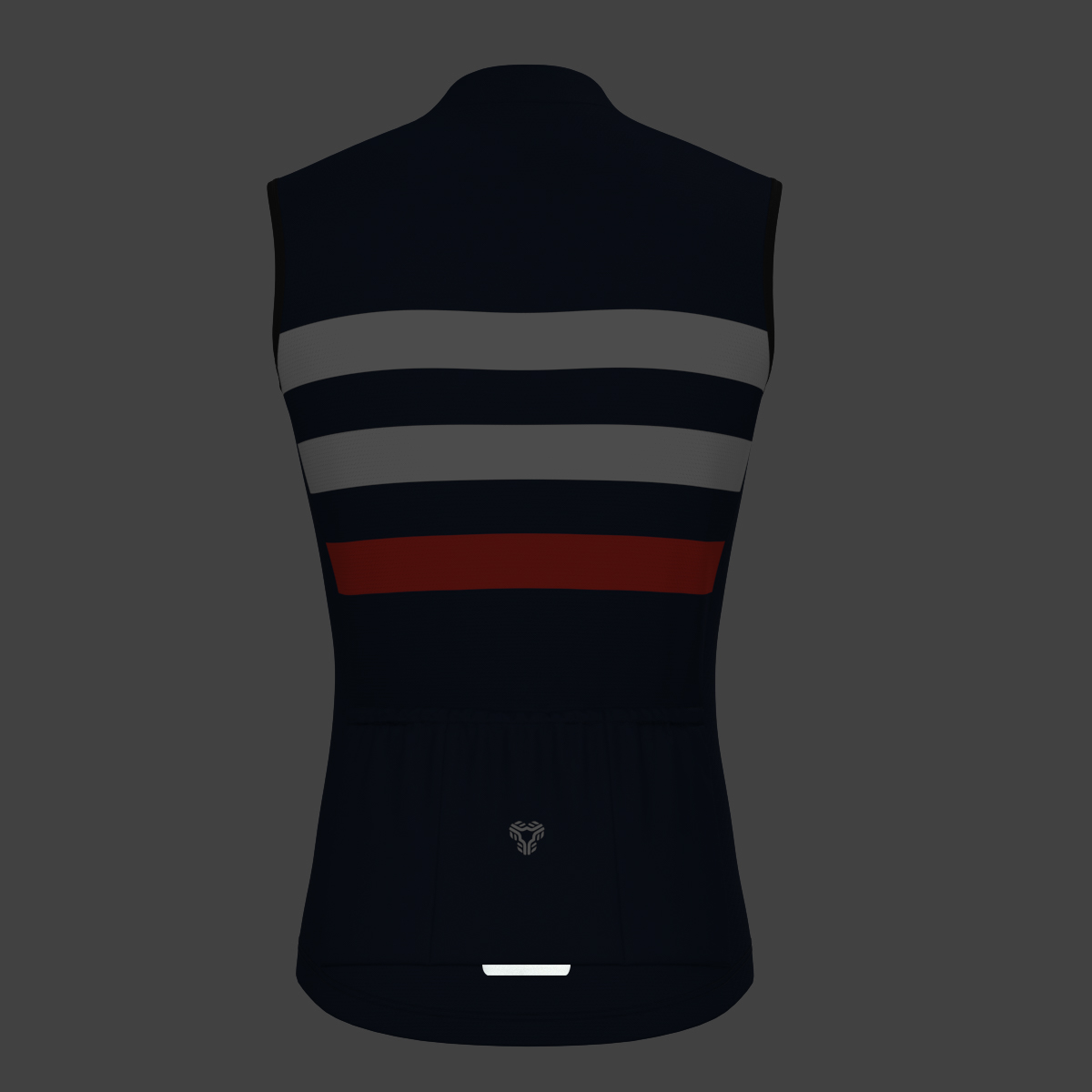 Men's Classic Stripes Sleeveless Cycling Jersey - Navy/White/Red