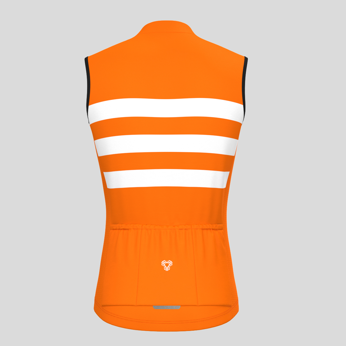 Men's Classic Stripes Sleeveless Cycling Jersey - Orange