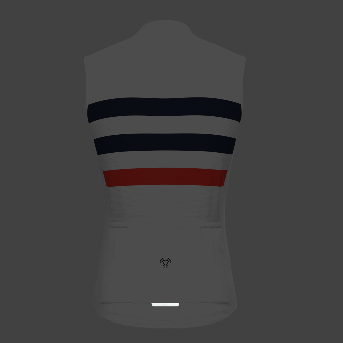 Men's Classic Stripes Sleeveless Cycling Jersey - White/Navy/Red