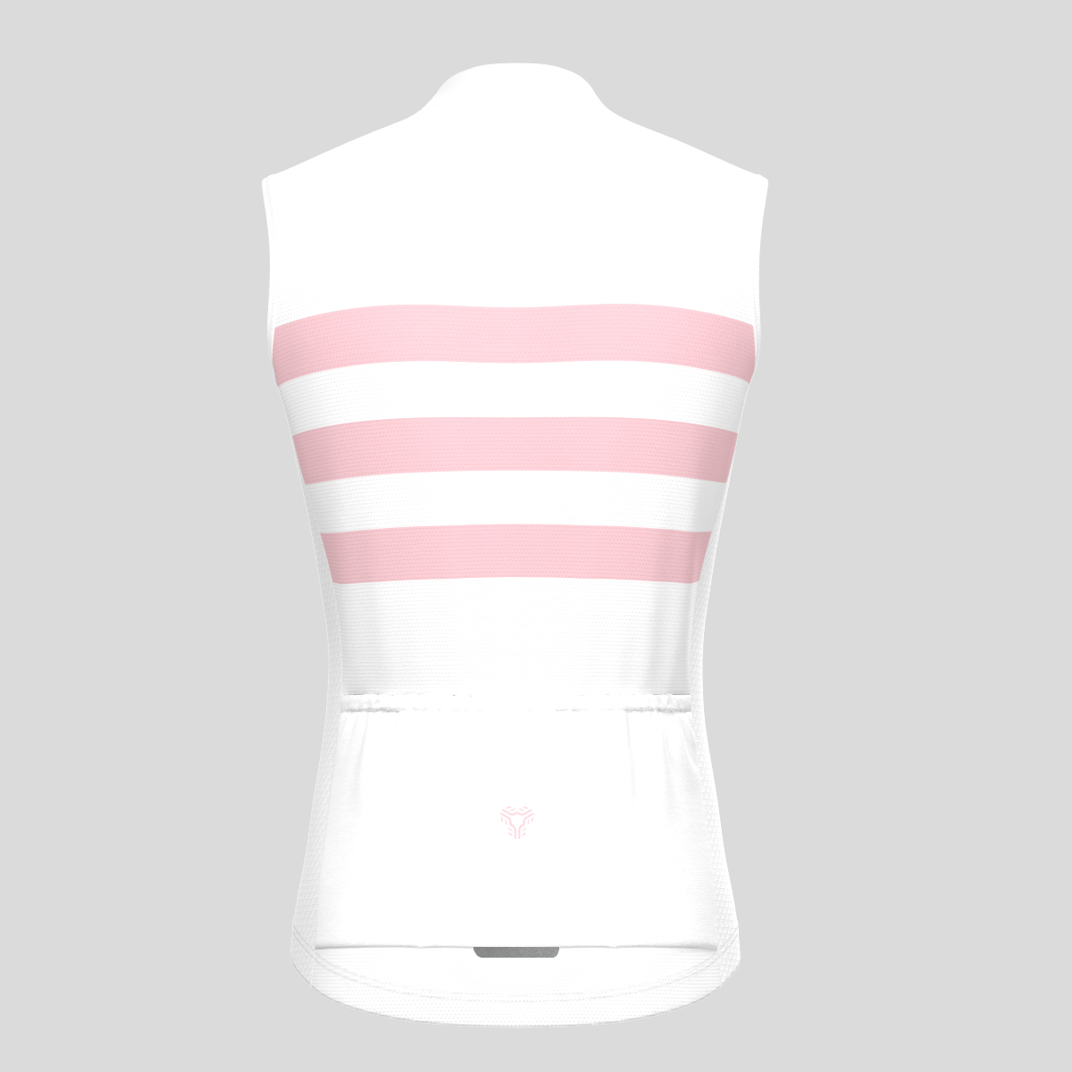 Men's Classic Stripes Sleeveless Cycling Jersey - White/Pink