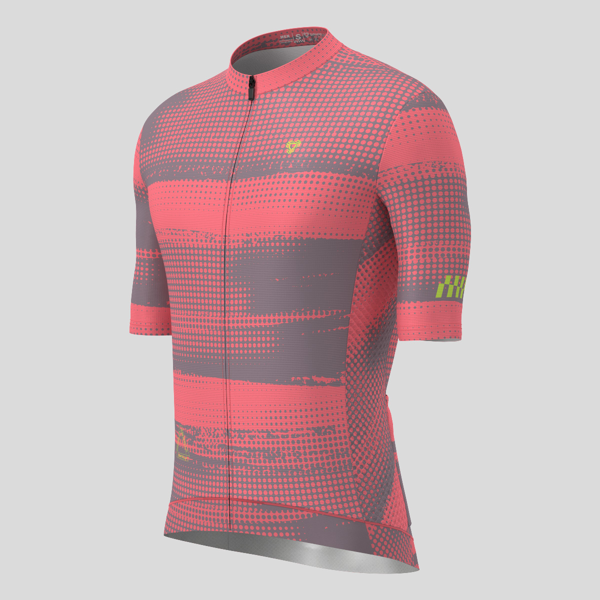 Men's Dotted Streak Cycling Jersey - Red/Gray