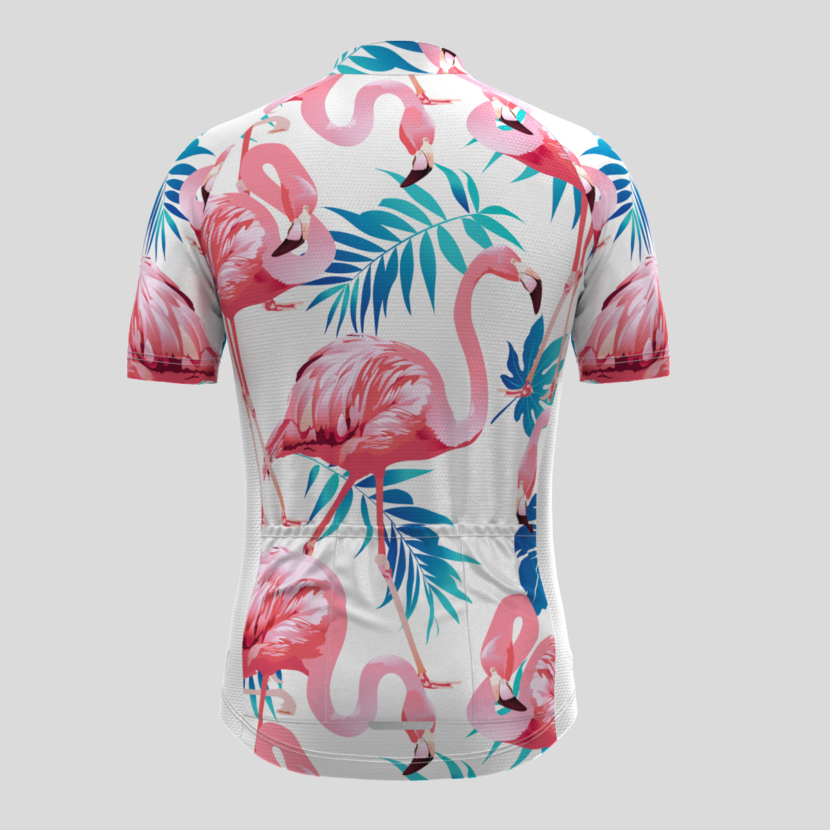 Men's Flamingo & Tropical Print Cycling Jersey