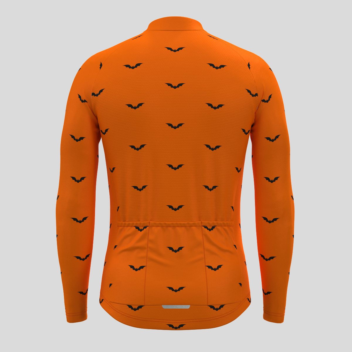 Men's Halloween Bat Pumpkin LS Cycling Jersey