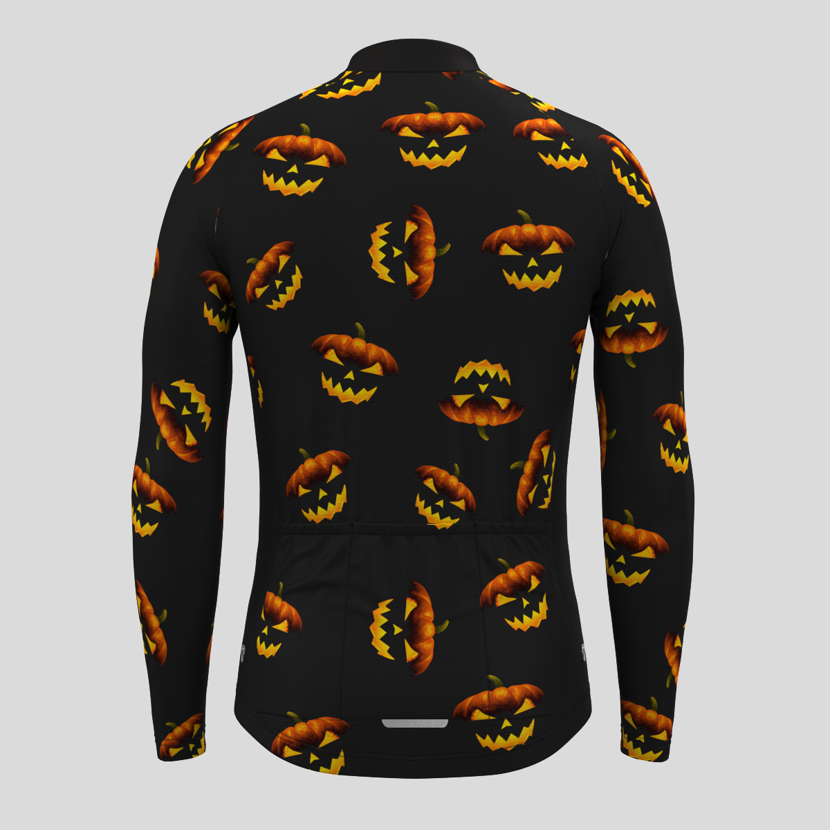 Men's Halloween LS Cycling Jersey - Pumpkin