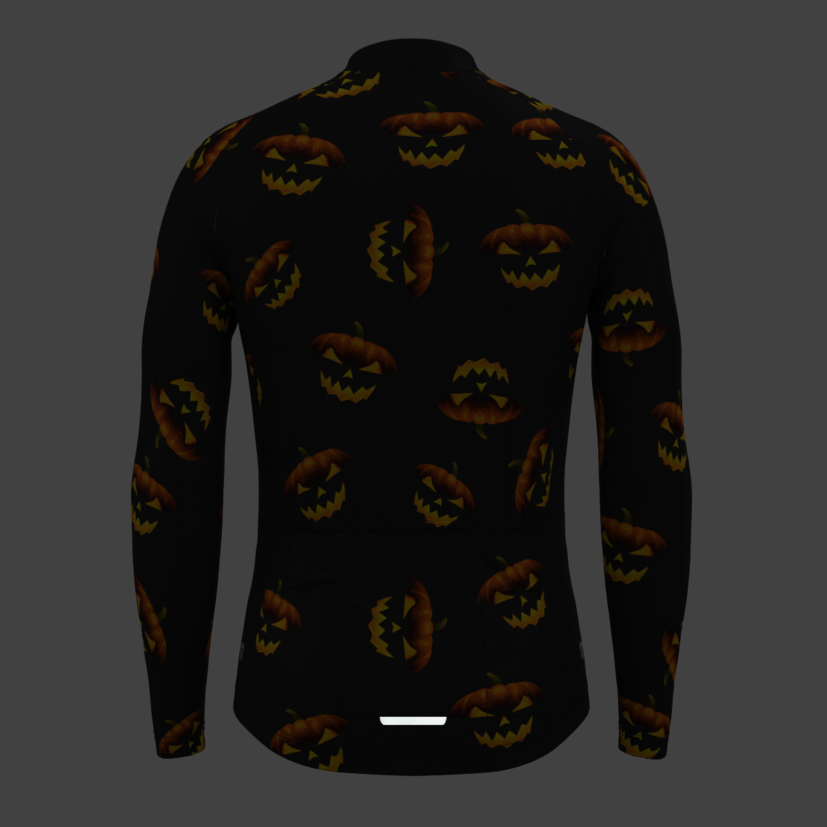 Men's Halloween LS Cycling Jersey - Pumpkin