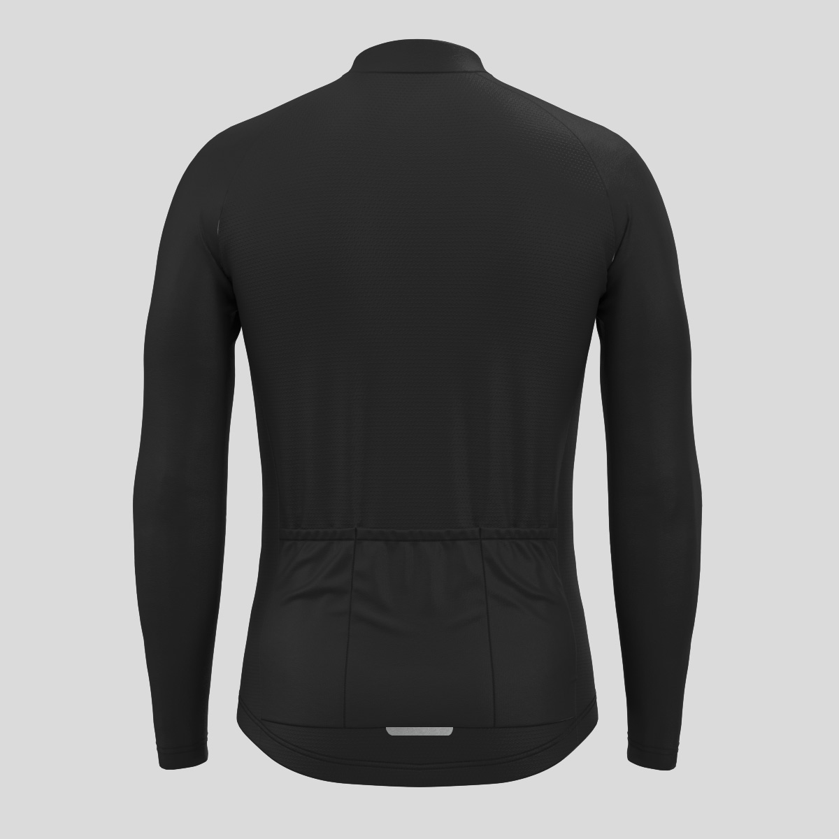 Men's Minimal Solid LS Cycling Jersey - Black