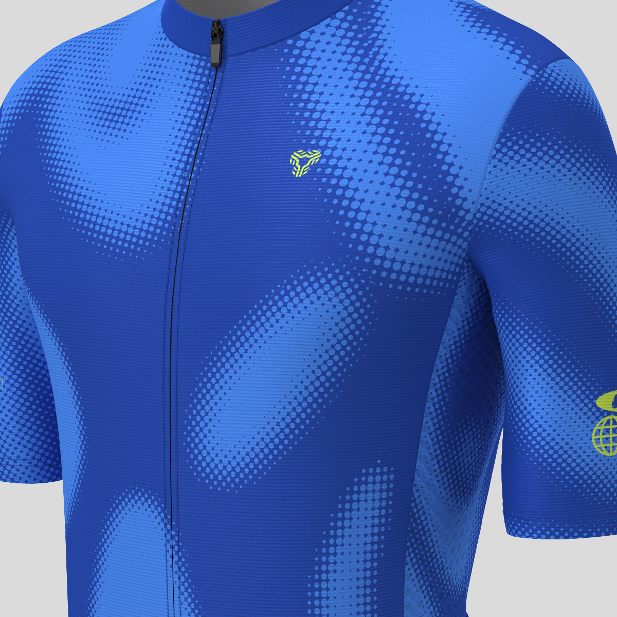 Men's Motivate Gradient dots Cycling jersey - Azure Blue