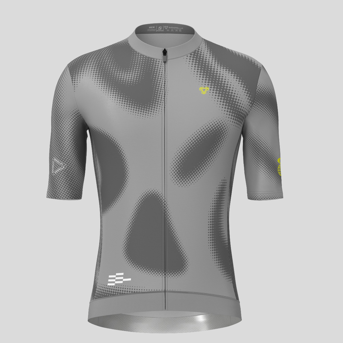 Men's Motivate Gradient dots Cycling jersey - Gray/Lime