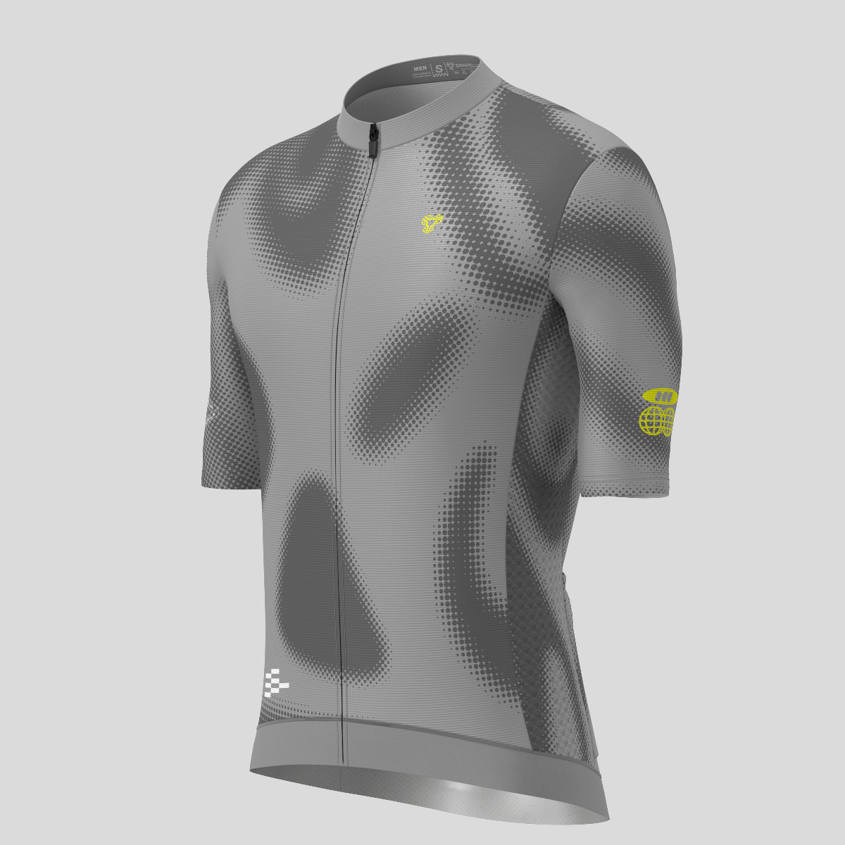 Men's Motivate Gradient dots Cycling jersey - Gray/Lime