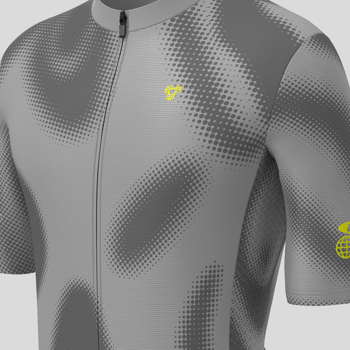 Men's Motivate Gradient dots Cycling jersey - Gray/Lime