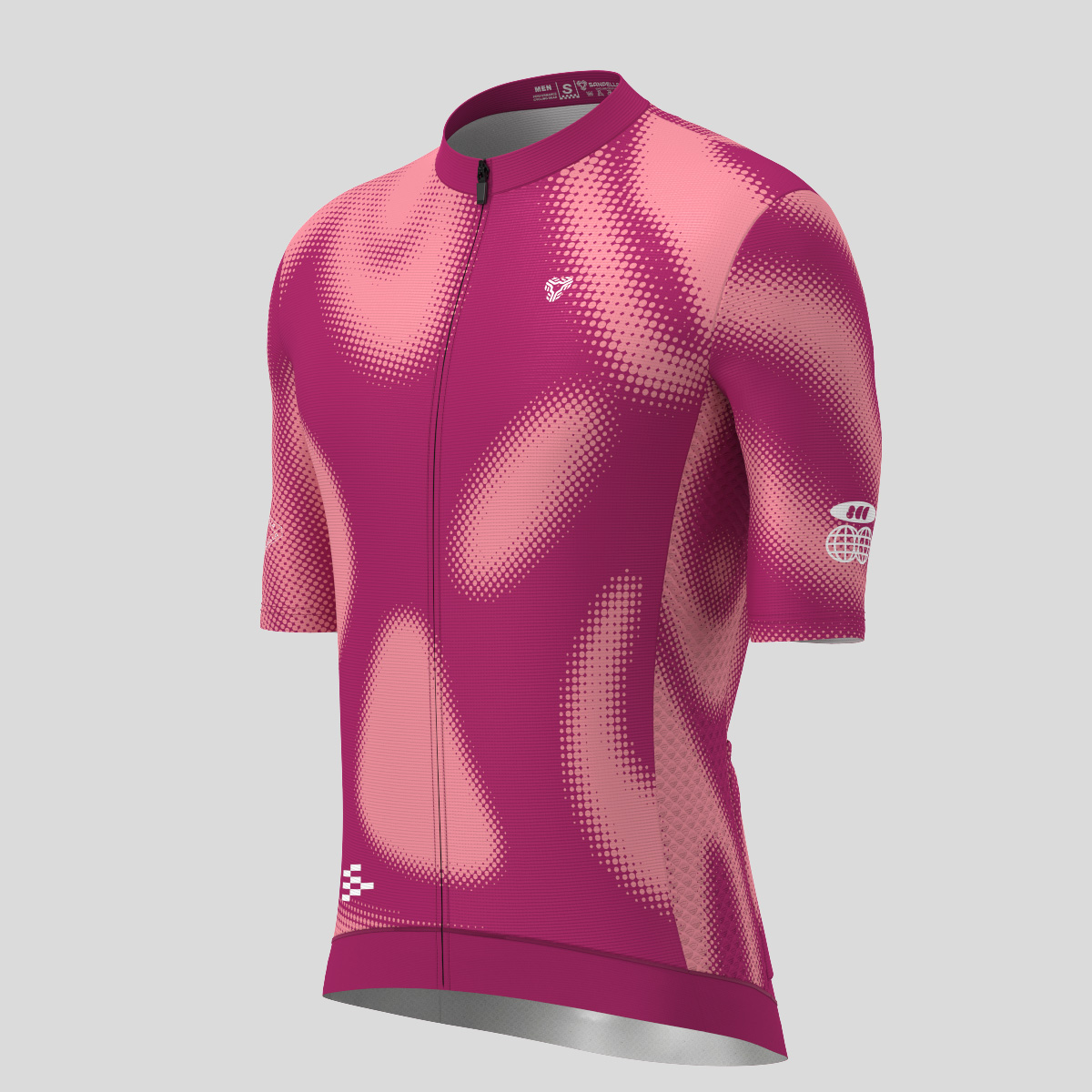 Men's Motivate Gradient dots Cycling jersey - Burgundy