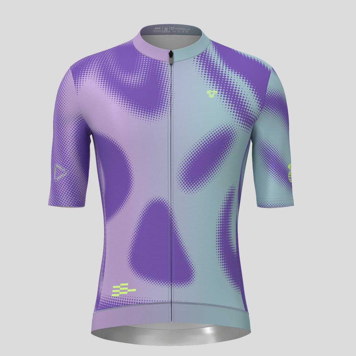 Men's Motivate Gradient dots Cycling jersey - Charm Purple/Lime