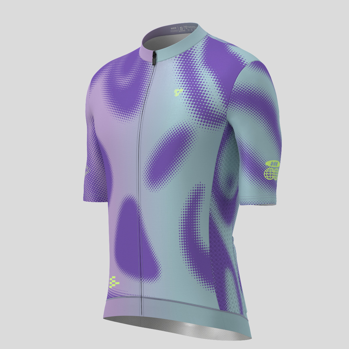 Men's Motivate Gradient dots Cycling jersey - Charm Purple/Lime