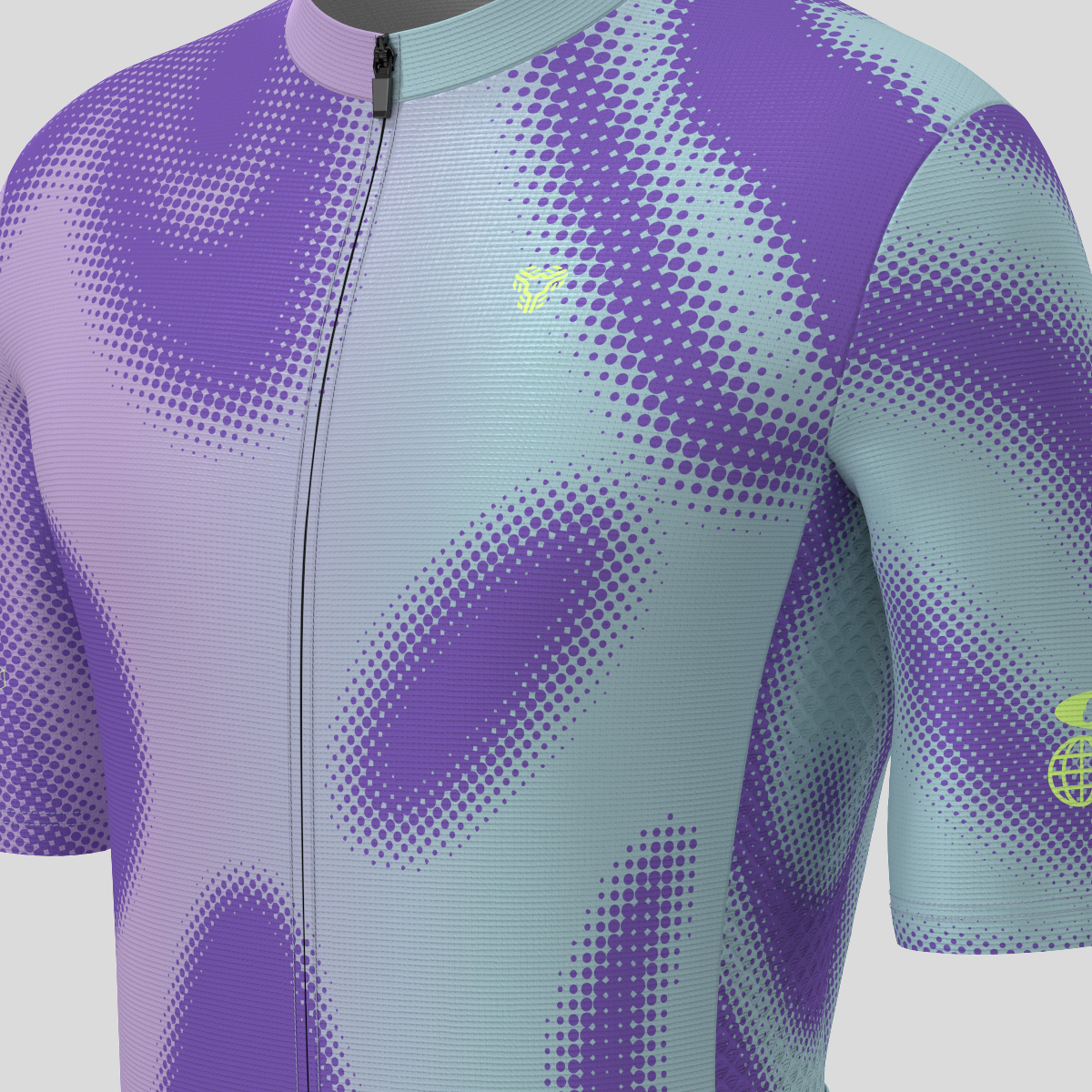 Men's Motivate Gradient dots Cycling jersey - Charm Purple/Lime
