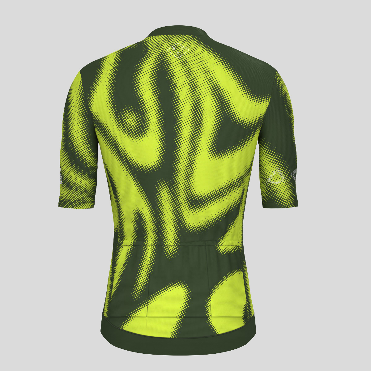 Men's Motivate Gradient dots Cycling jersey - Dark Green/Lime