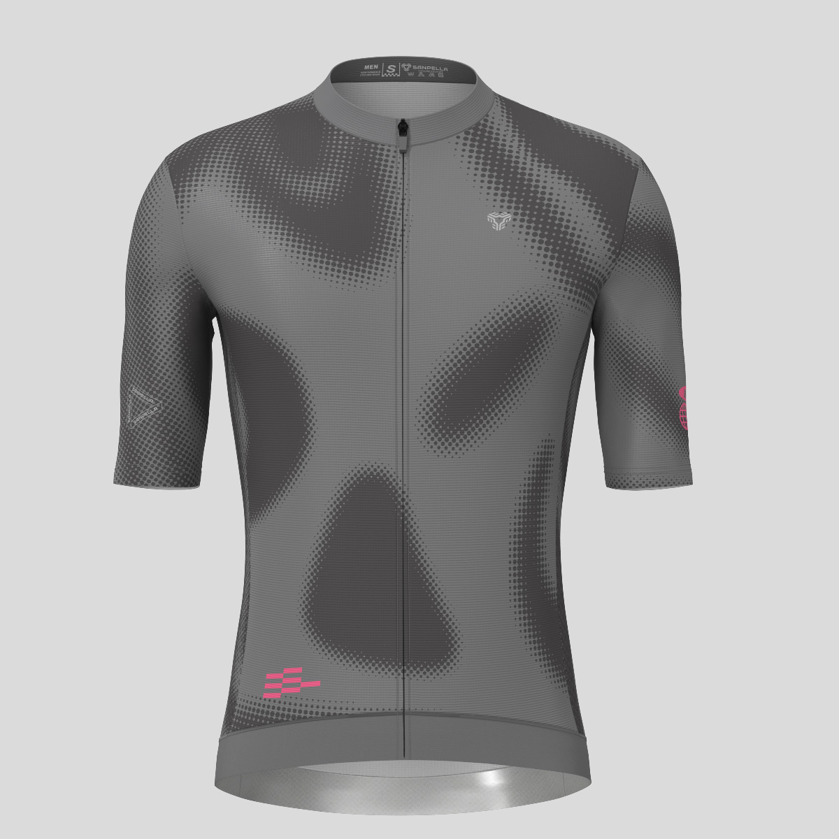 Men's Motivate Gradient dots Cycling jersey - Gray/Black 