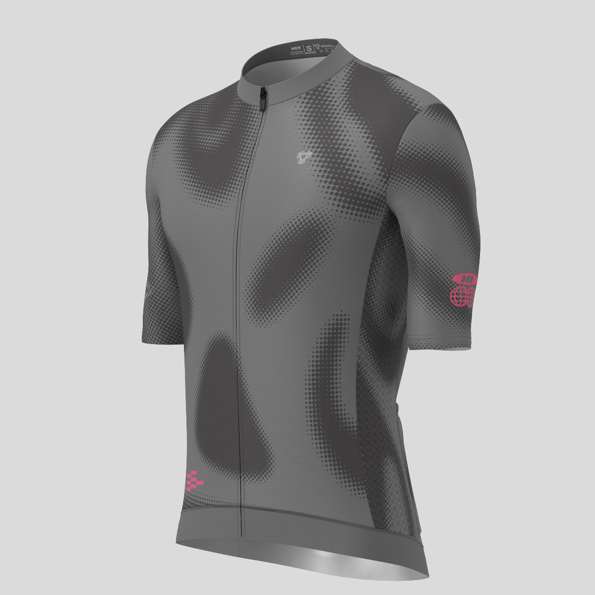 Men's Motivate Gradient dots Cycling jersey - Gray/Black 