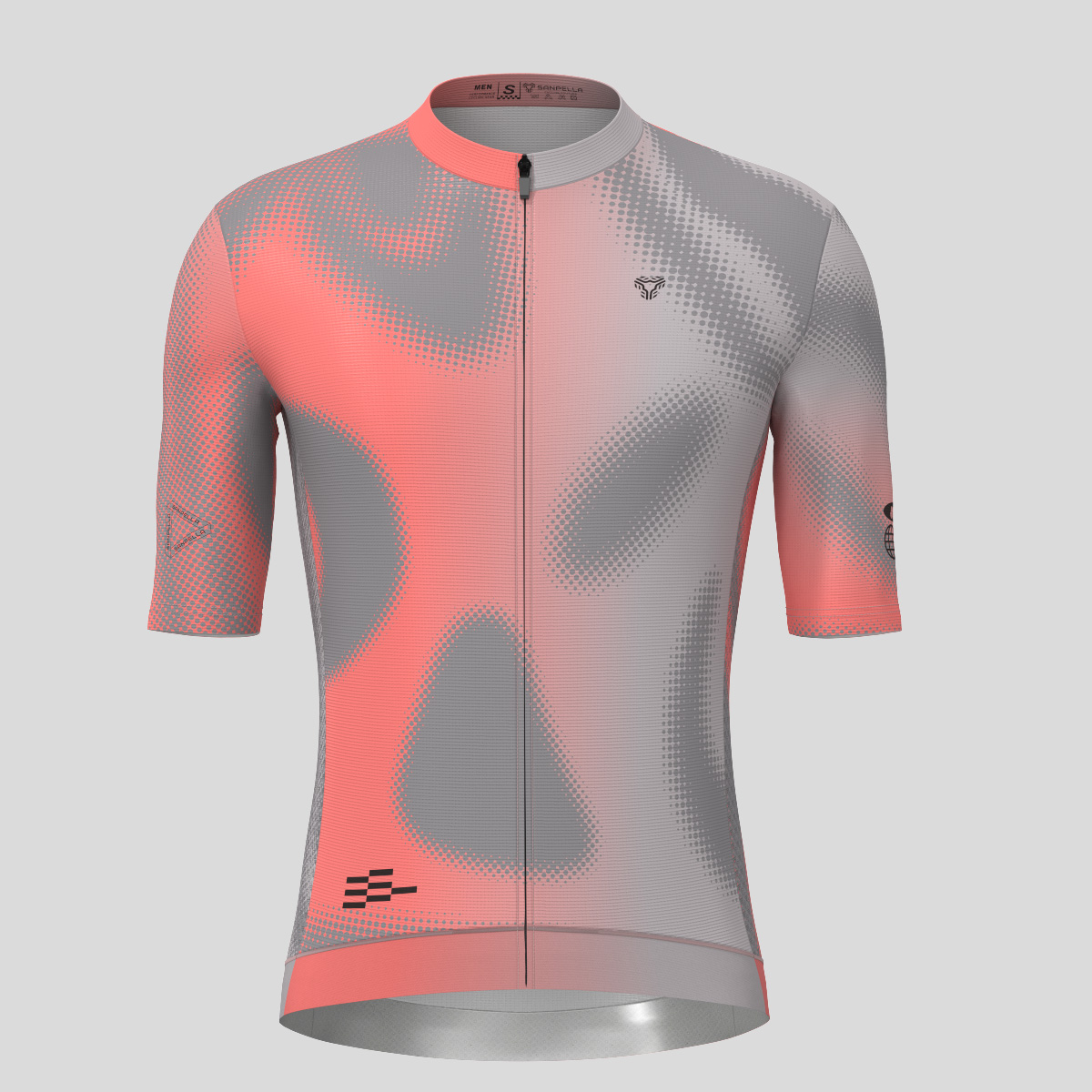 Men's Motivate Gradient dots Cycling jersey - Gradient Red/Gray
