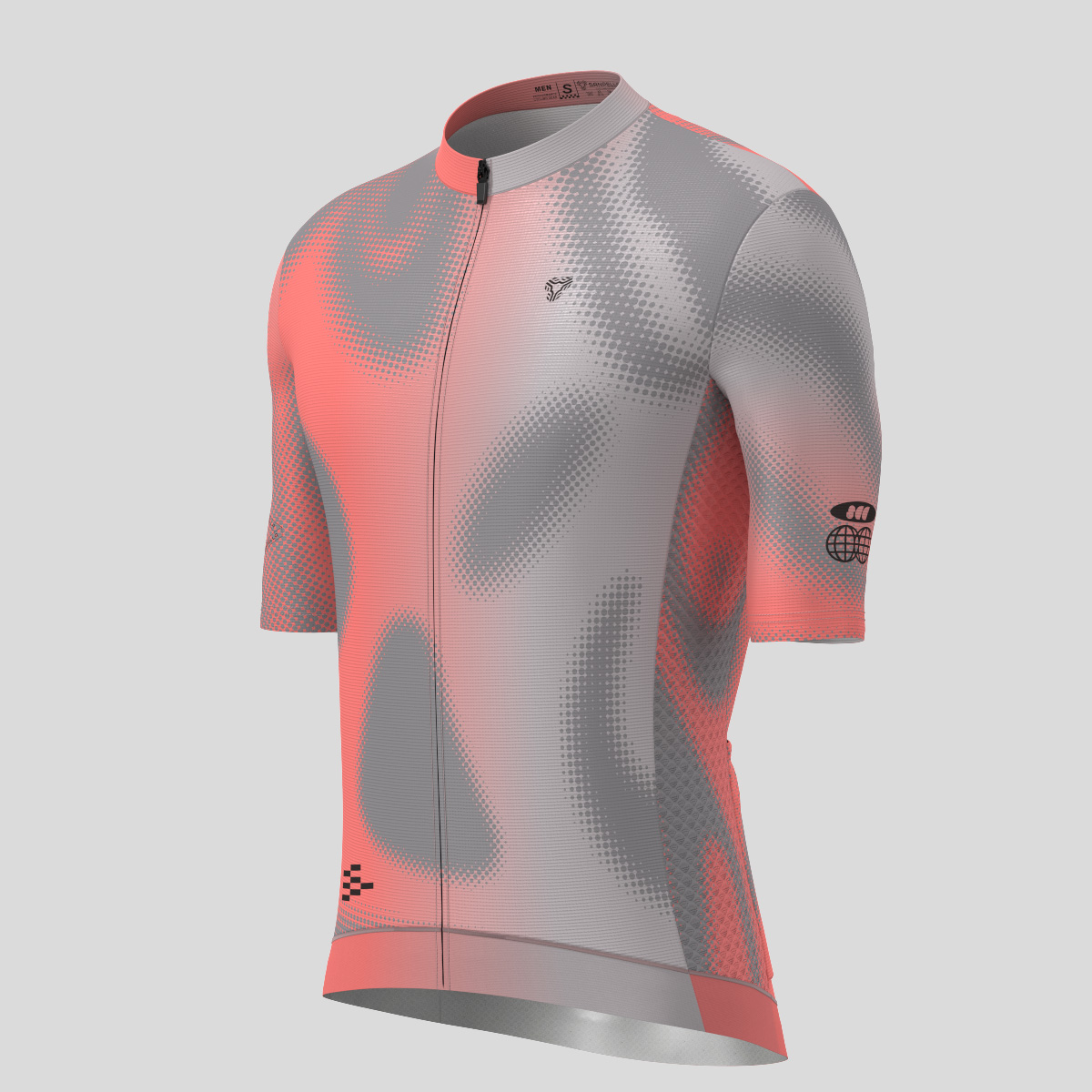 Men's Motivate Gradient dots Cycling jersey - Gradient Red/Gray