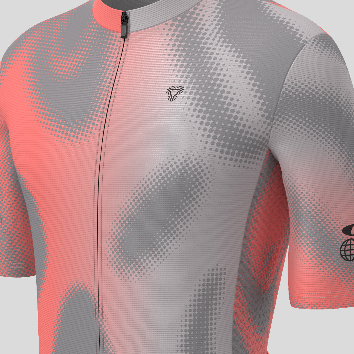 Men's Motivate Gradient dots Cycling jersey - Gradient Red/Gray