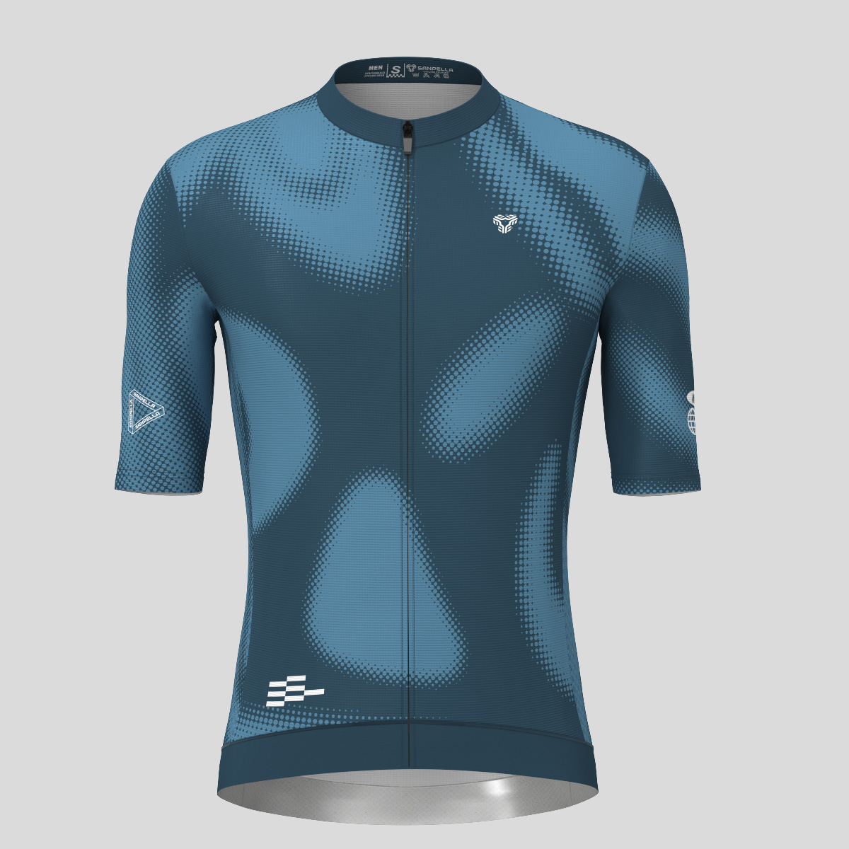 Men's Motivate Gradient dots Cycling jersey - Gray Blue