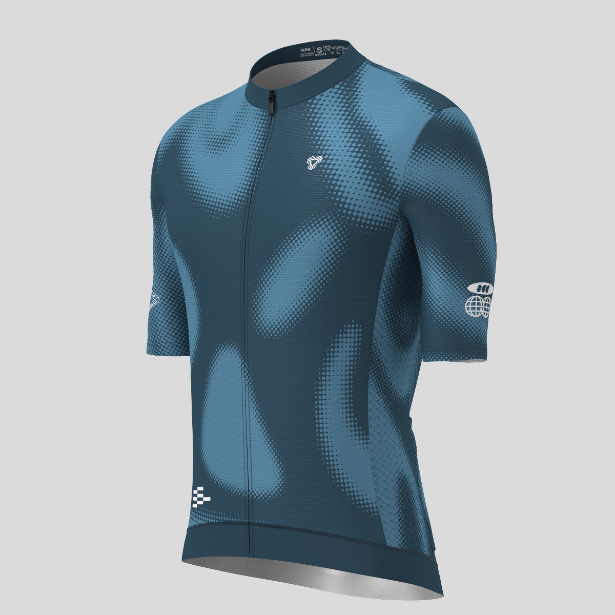 Men's Motivate Gradient dots Cycling jersey - Gray Blue