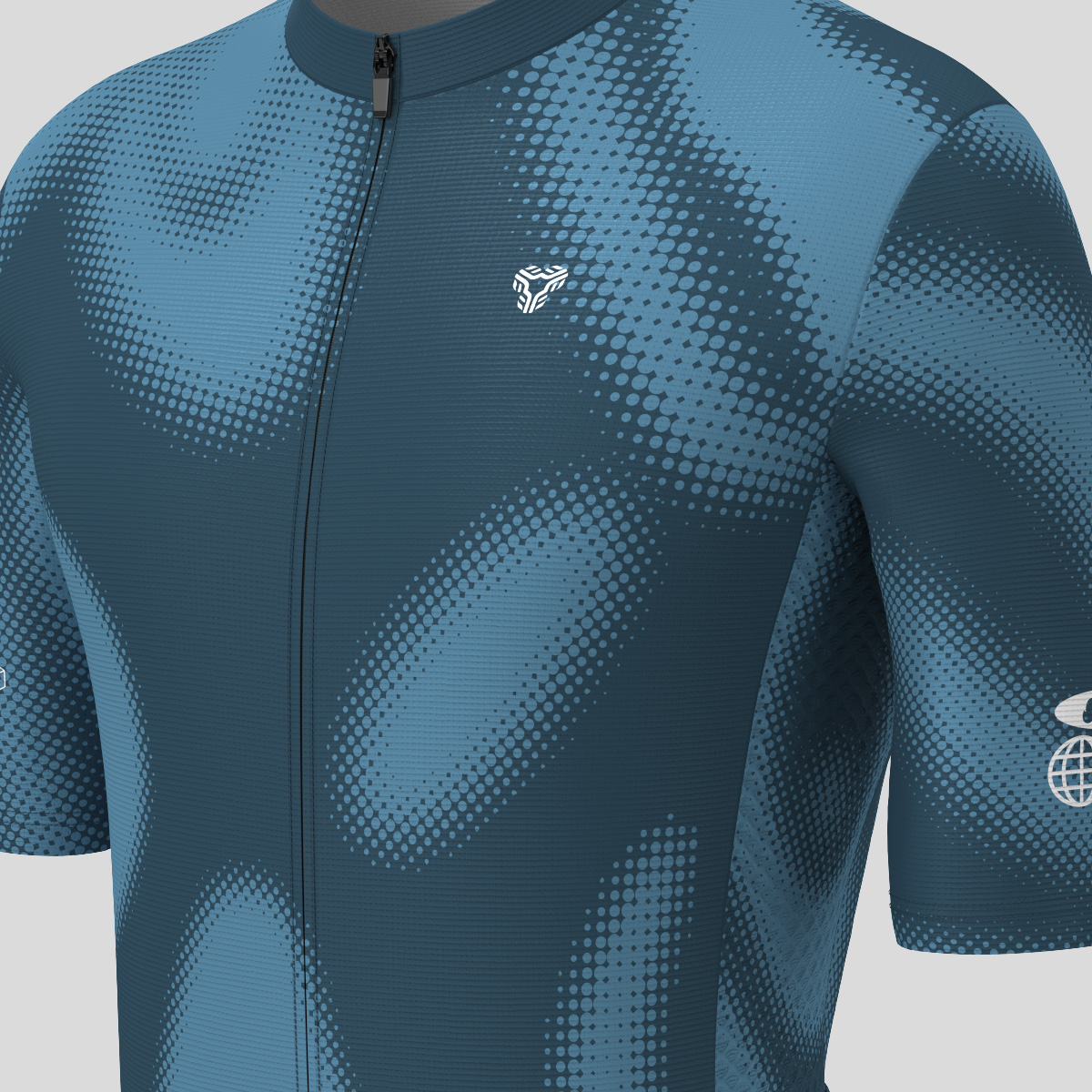 Men's Motivate Gradient dots Cycling jersey - Gray Blue