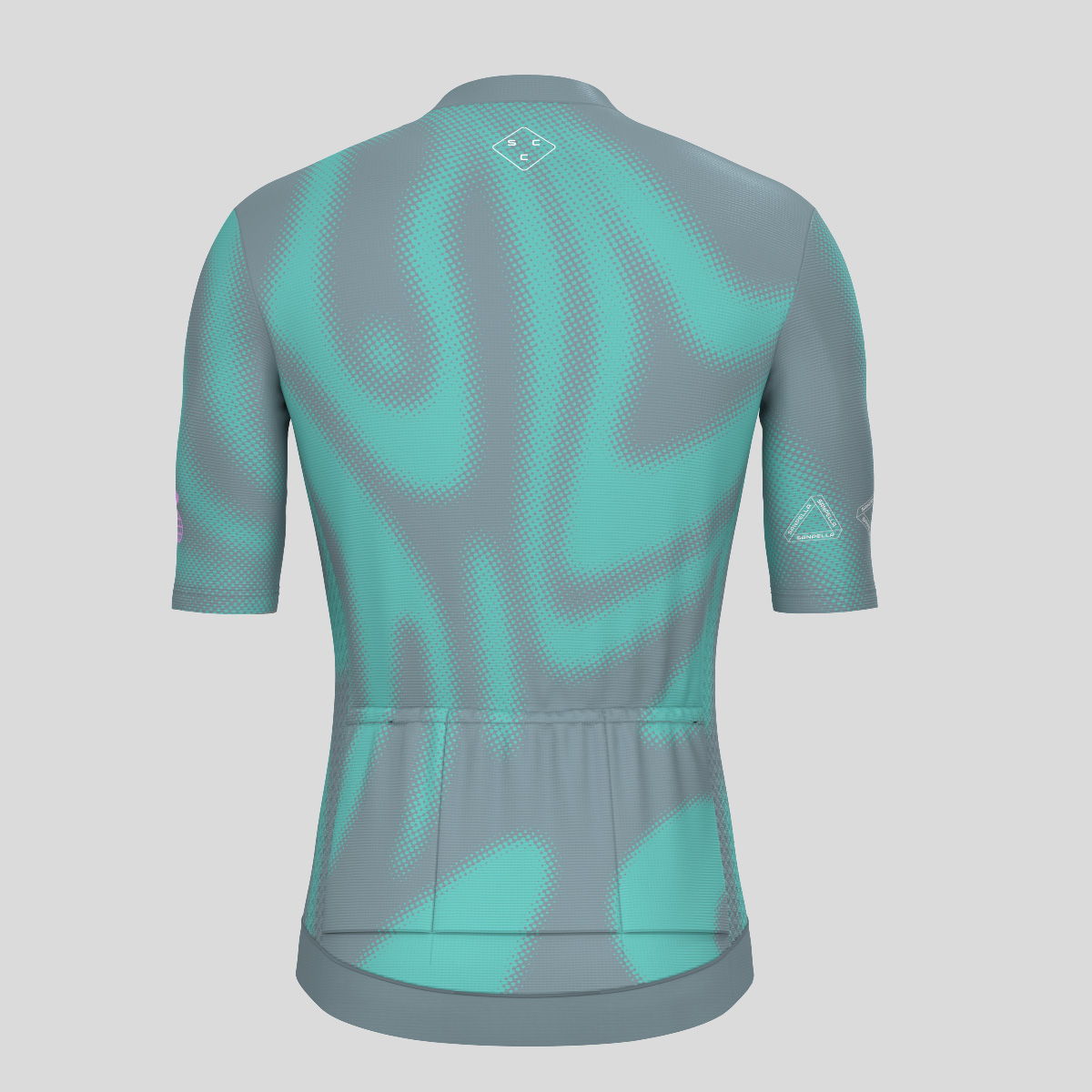 Men's Motivate Gradient dots Cycling jersey - Gray/Blue Green
