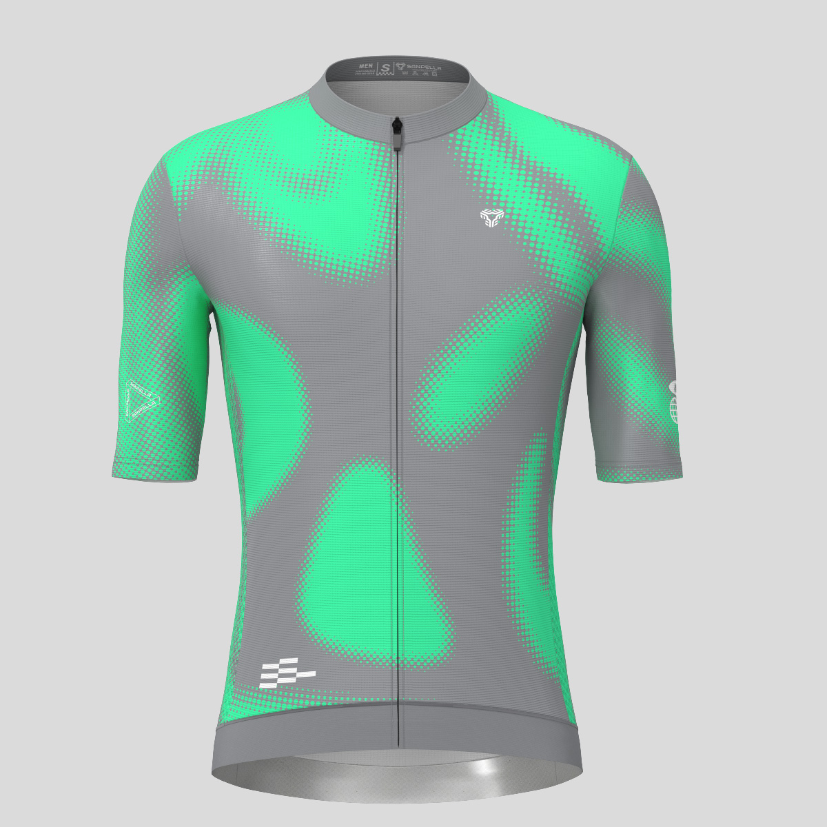 Men's Motivate Gradient dots Cycling jersey - Gray/Green