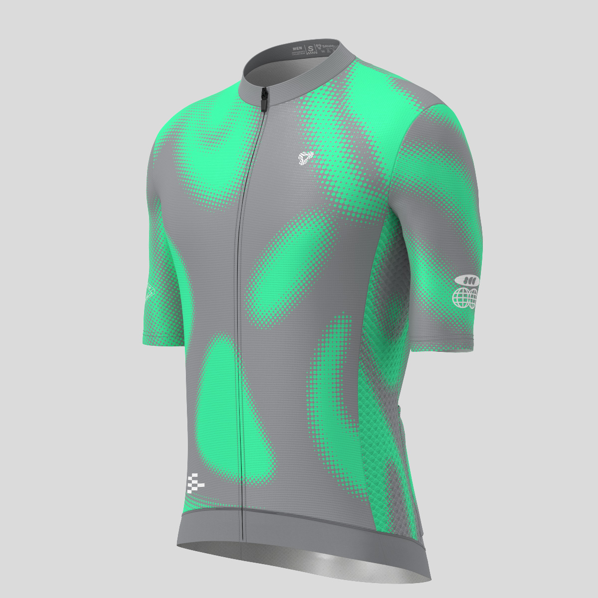 Men's Motivate Gradient dots Cycling jersey - Gray/Green