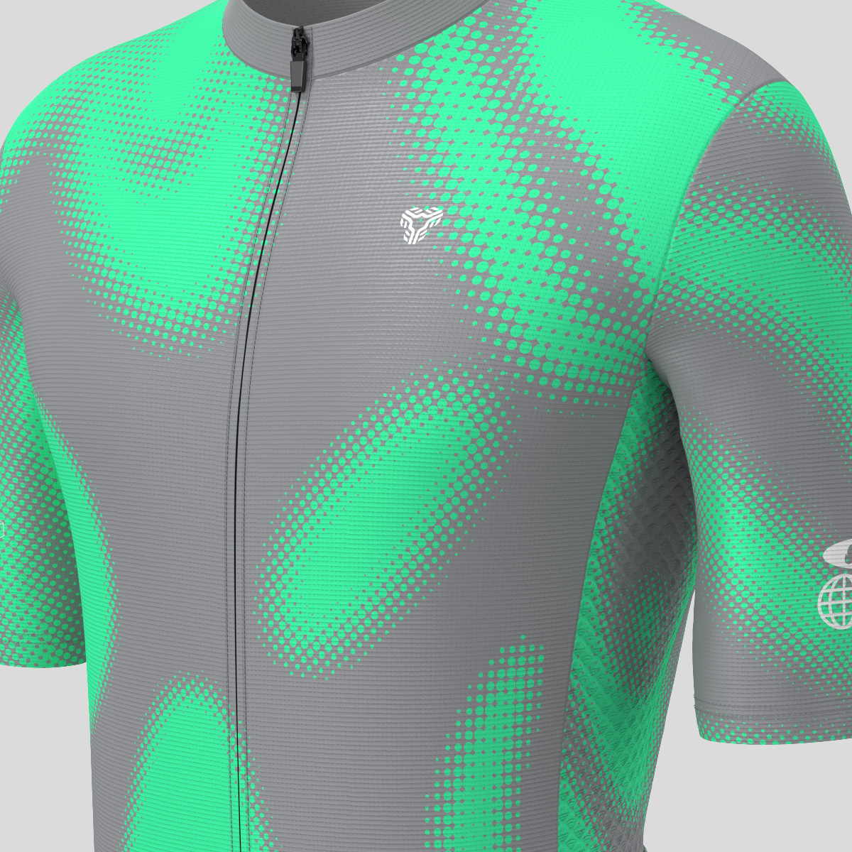 Men's Motivate Gradient dots Cycling jersey - Gray/Green