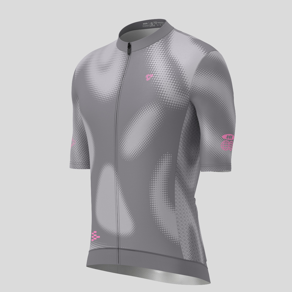 Men's Motivate Gradient dots Cycling jersey - Gray Pink