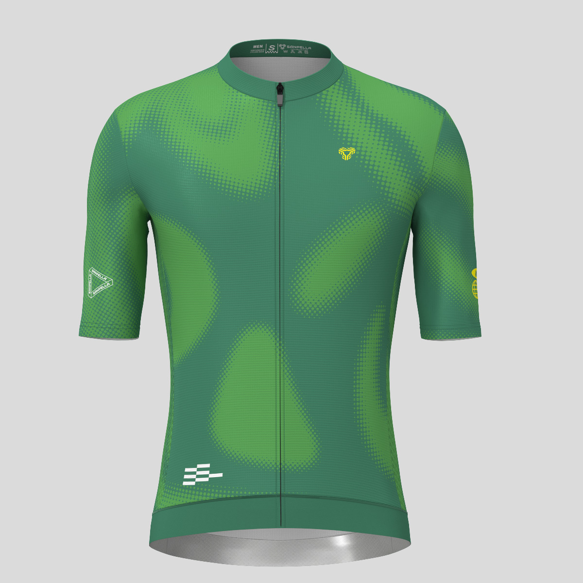 Men's Motivate Gradient dots Cycling jersey - Green/Yellow