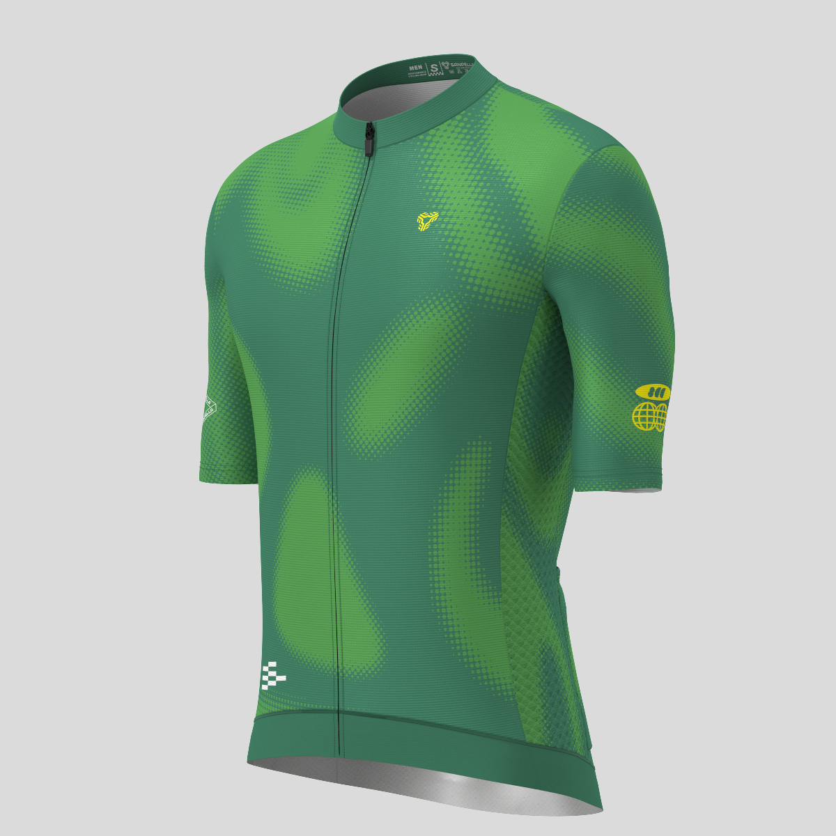 Men's Motivate Gradient dots Cycling jersey - Green/Yellow