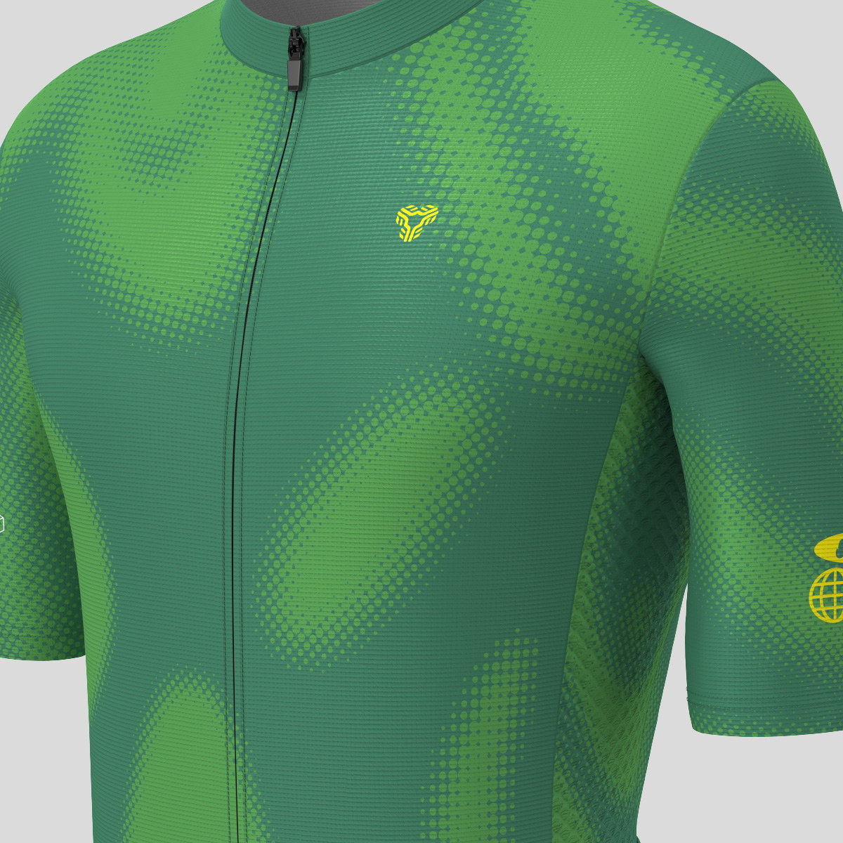 Men's Motivate Gradient dots Cycling jersey - Green/Yellow