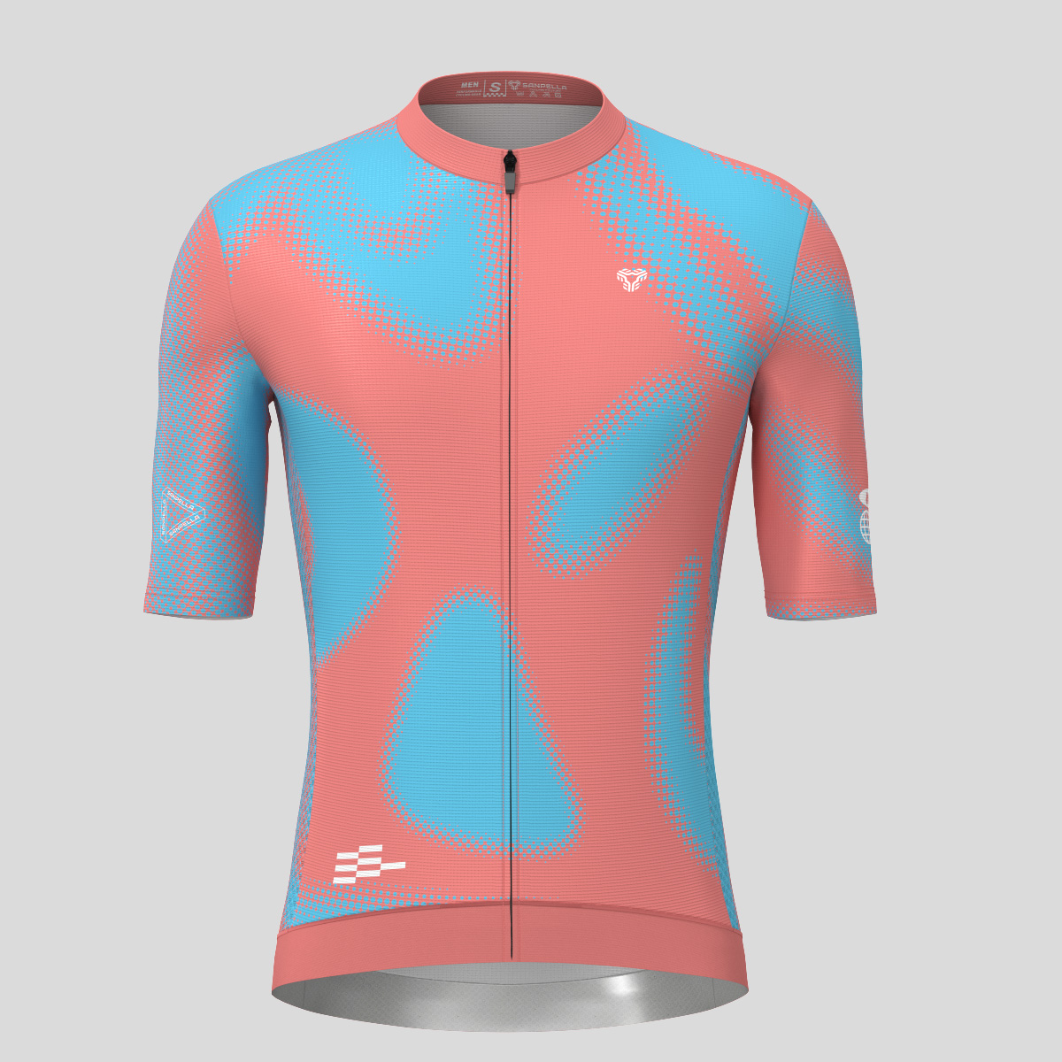 Men's Motivate Gradient dots Cycling jersey - Guava/Blue
