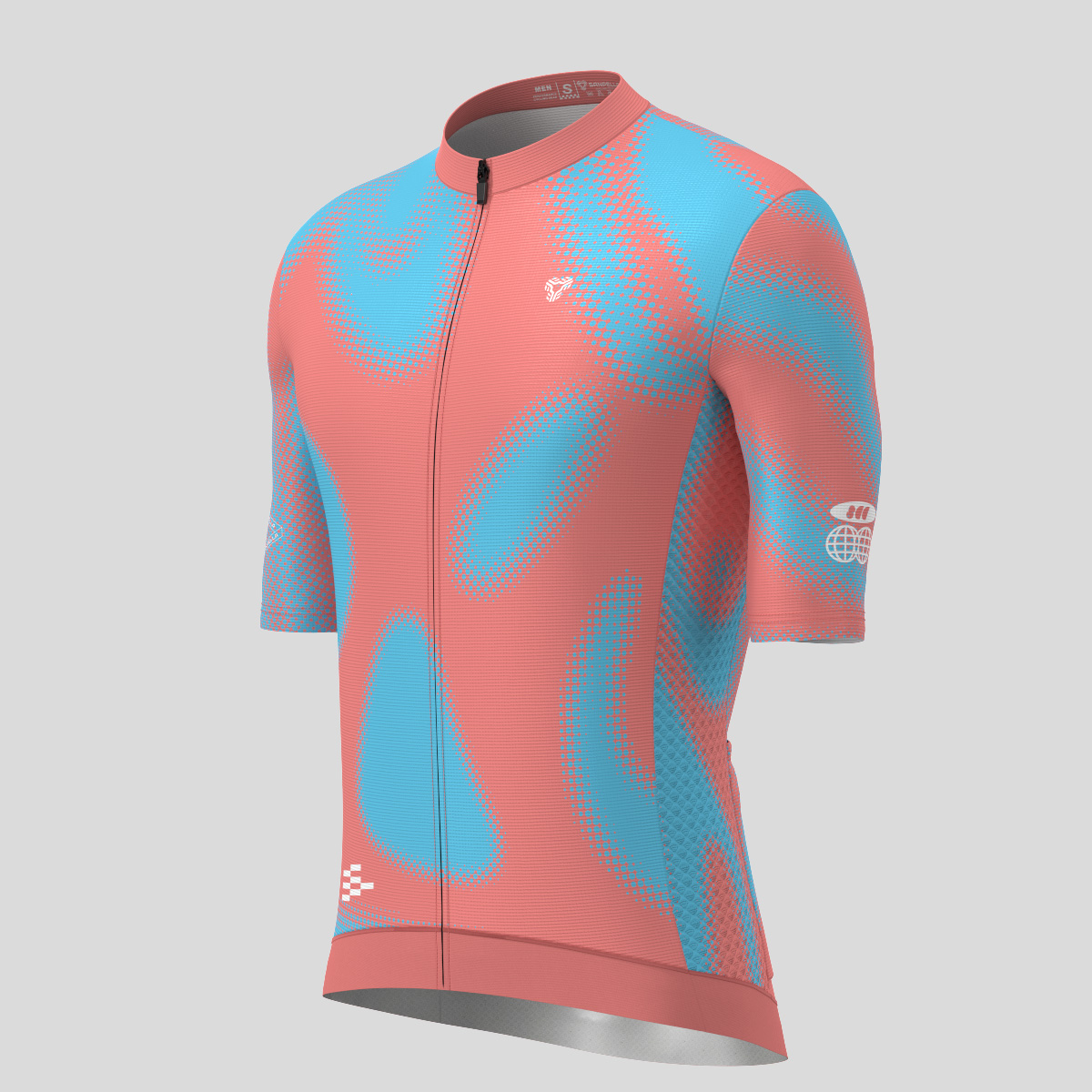 Men's Motivate Gradient dots Cycling jersey - Guava/Blue