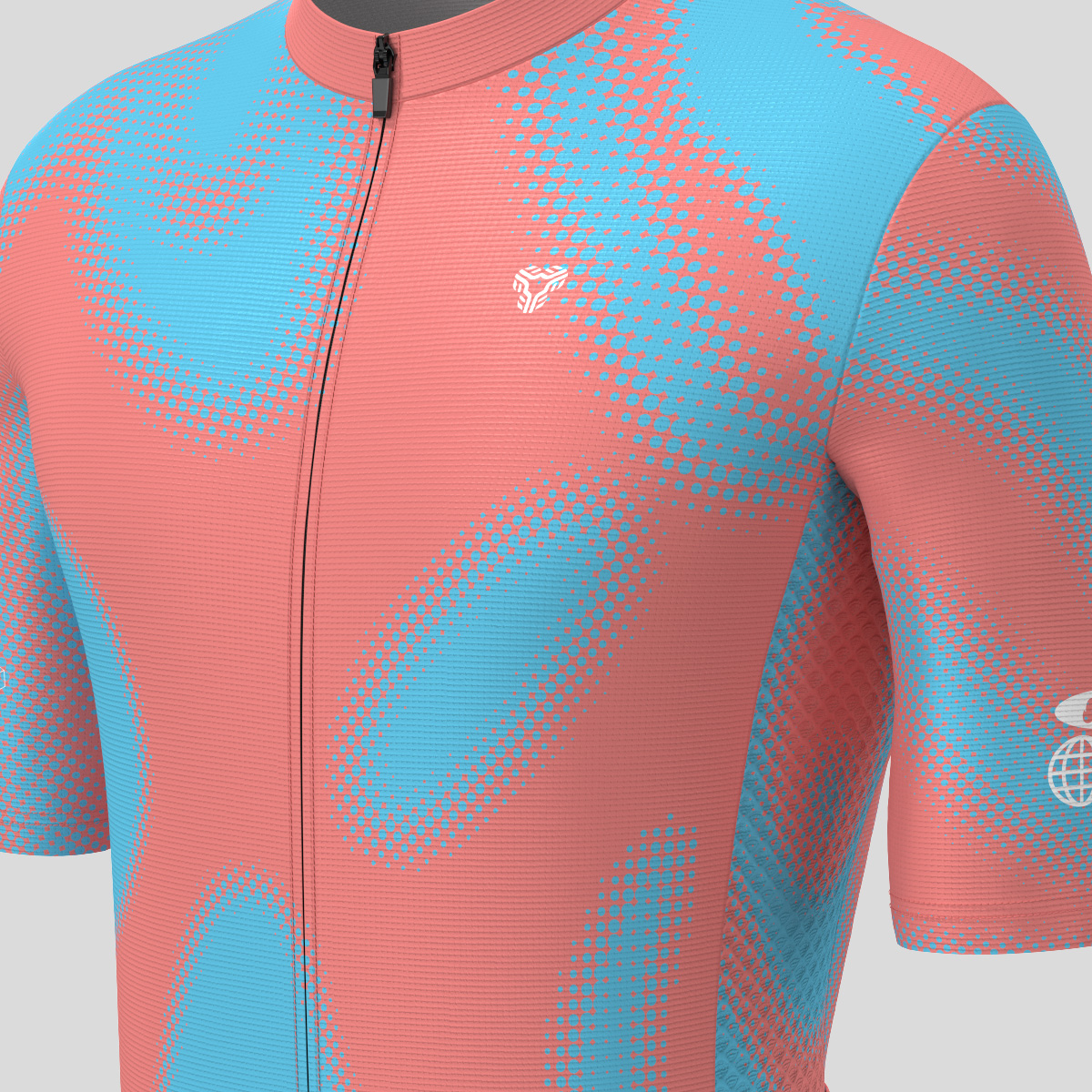 Men's Motivate Gradient dots Cycling jersey - Guava/Blue
