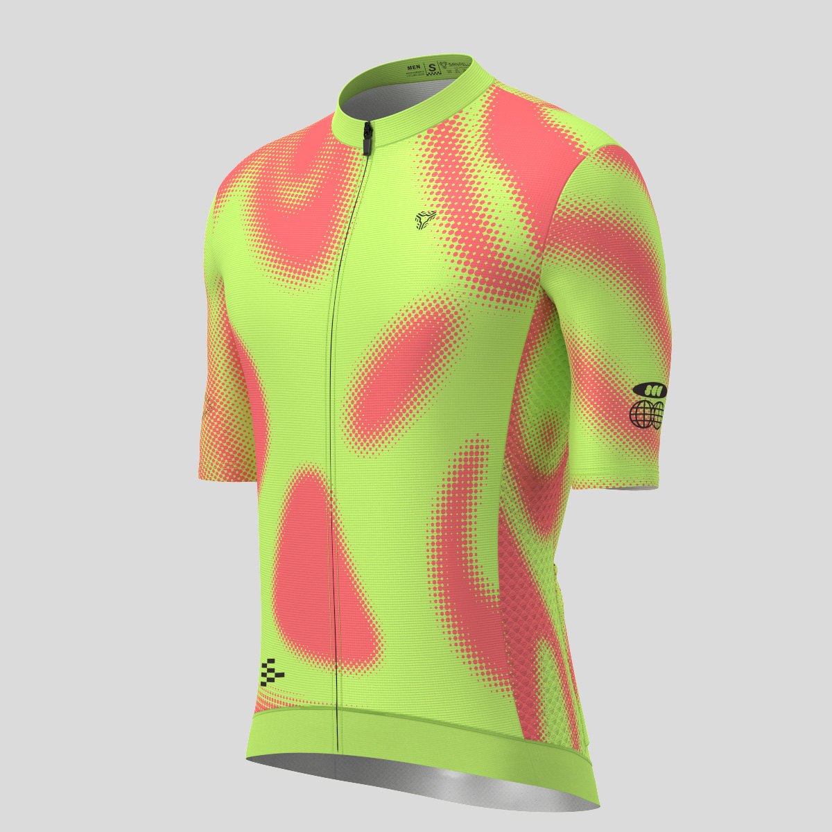 Men's Motivate Gradient dots Cycling jersey - Guava/Green