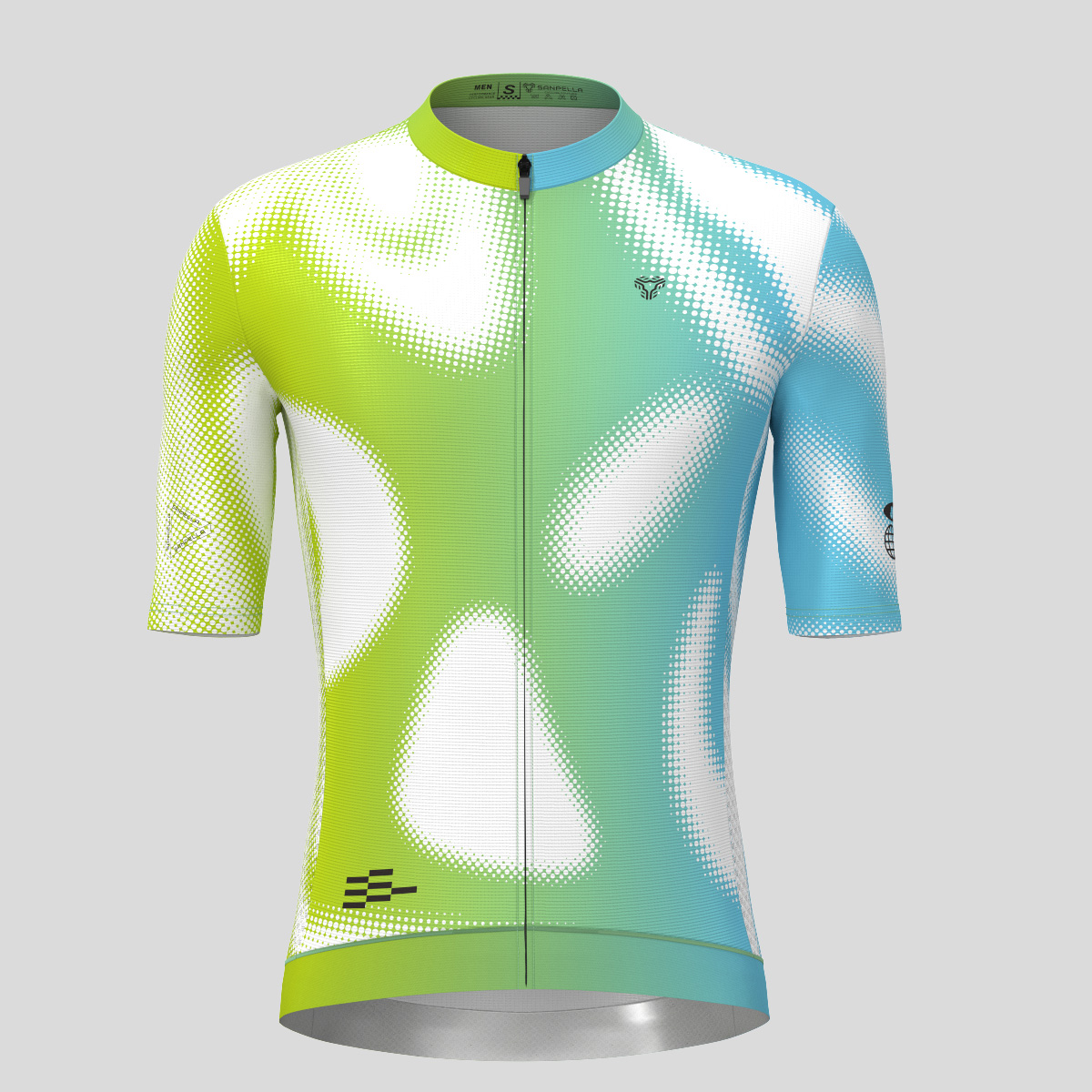 Men's Motivate Gradient dots Cycling jersey - Light Green/Blue