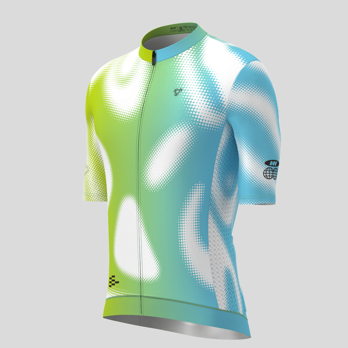 Men's Motivate Gradient dots Cycling jersey - Light Green/Blue