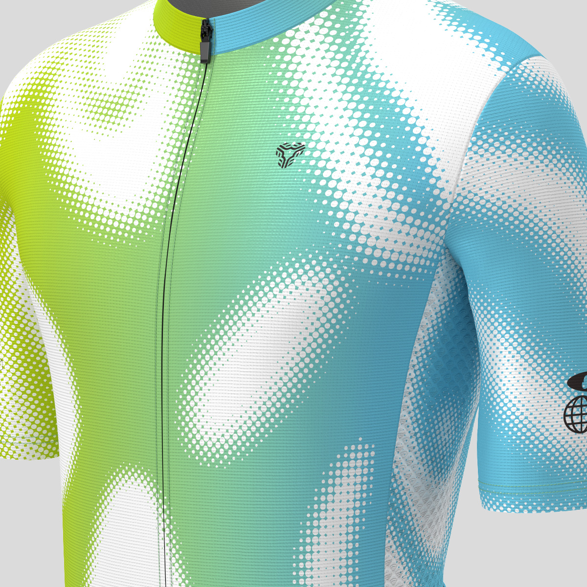 Men's Motivate Gradient dots Cycling jersey - Light Green/Blue