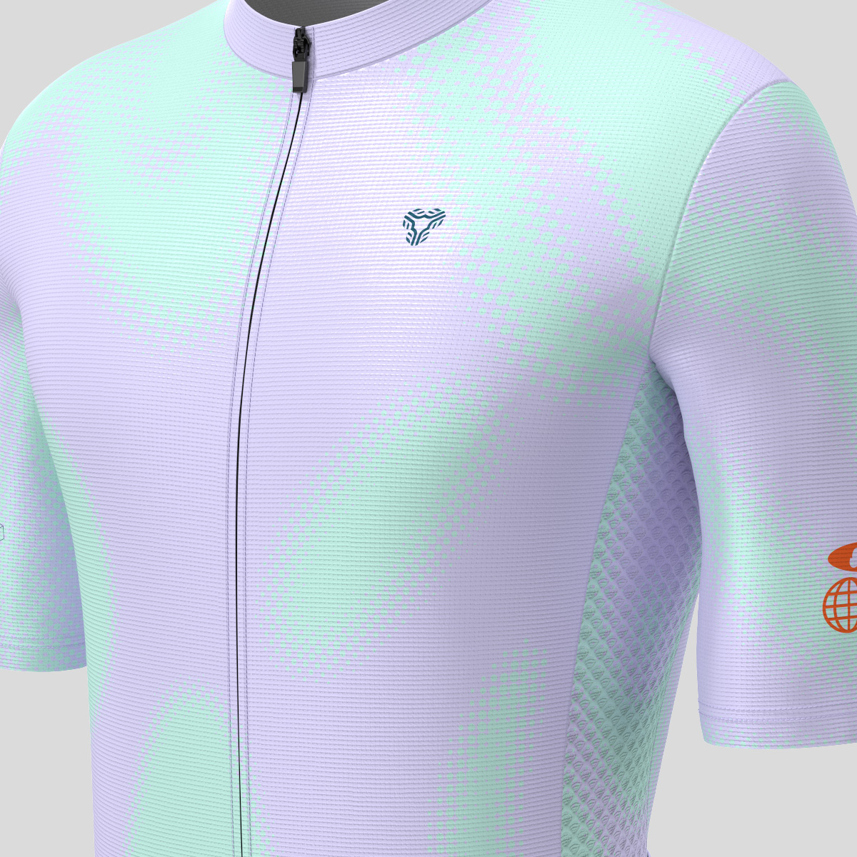 Men's Motivate Gradient dots Cycling jersey - Light Purple/Dark Green