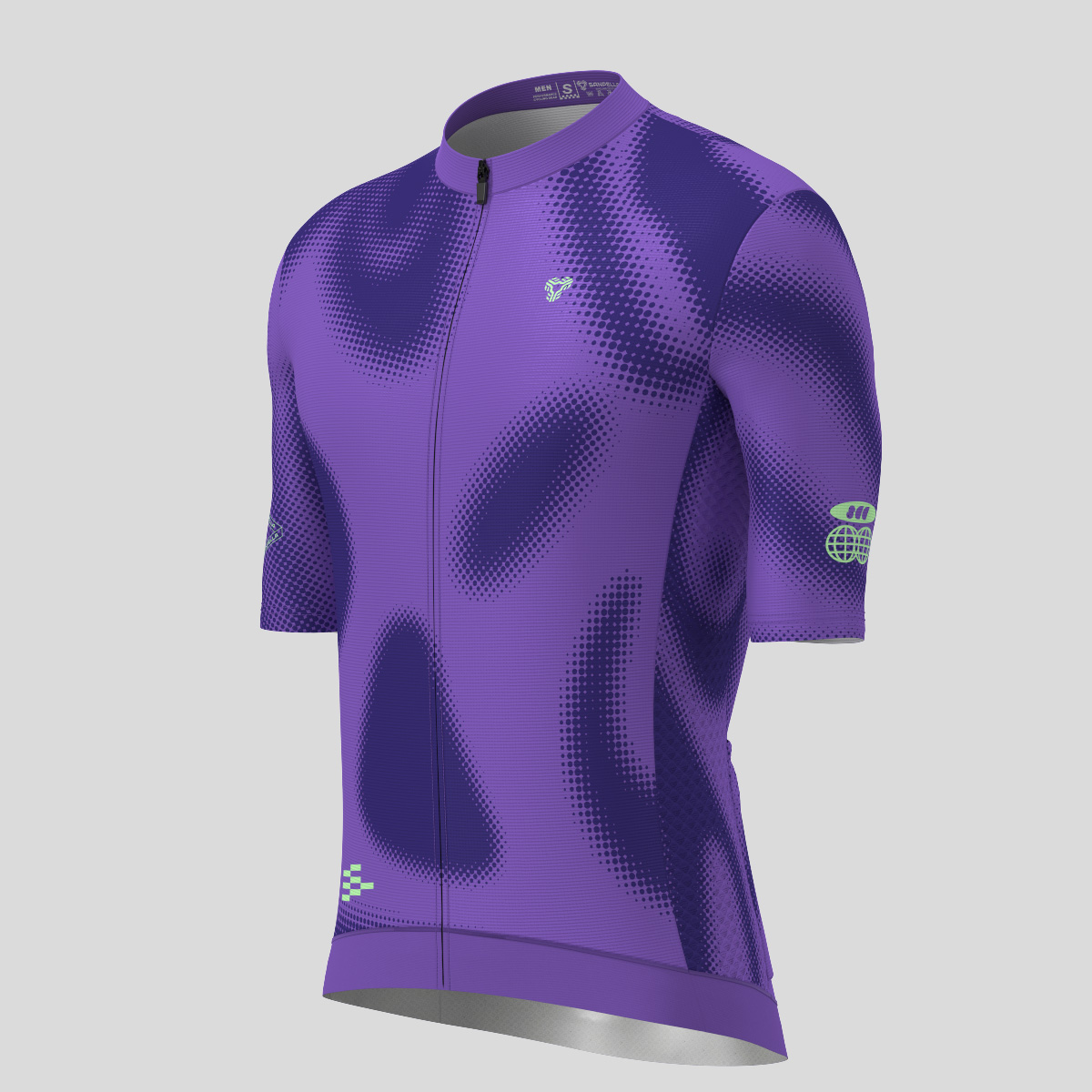 Men's Motivate Gradient dots Cycling jersey - Light Purple/Green