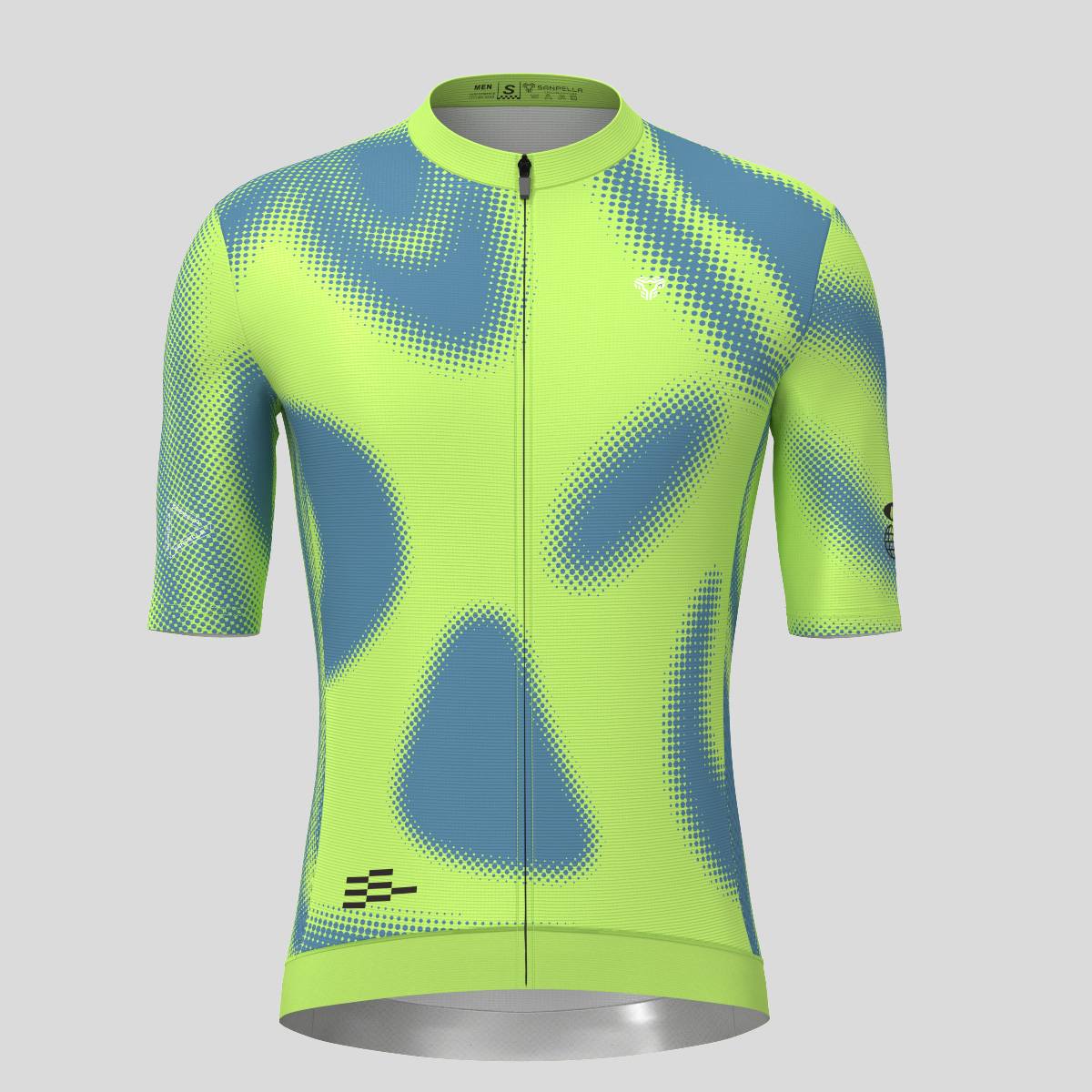 Men's Motivate Gradient dots Cycling jersey - Lime Green/Blue