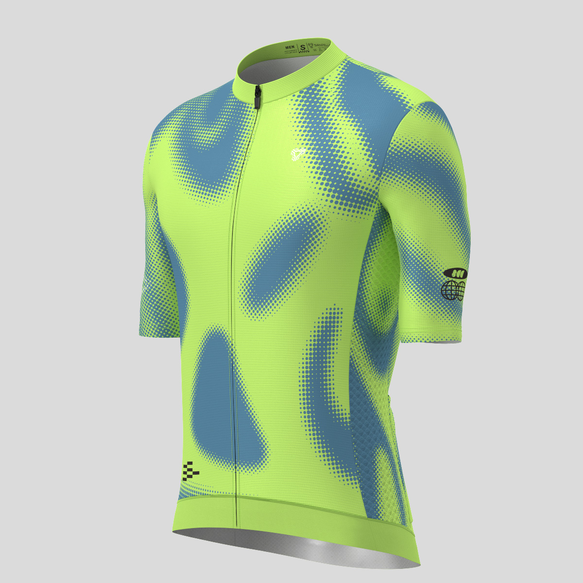 Men's Motivate Gradient dots Cycling jersey - Lime Green/Blue