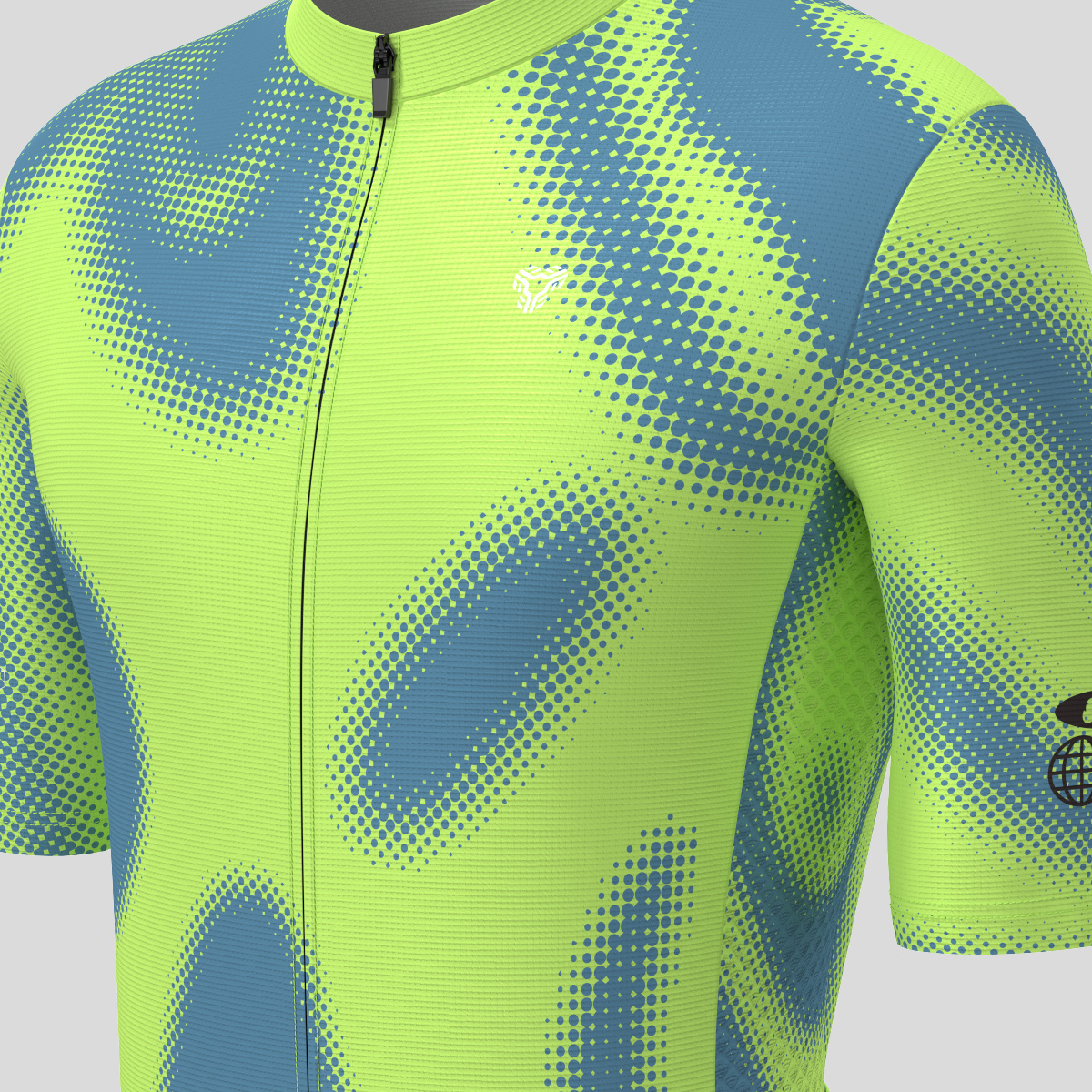 Men's Motivate Gradient dots Cycling jersey - Lime Green/Blue
